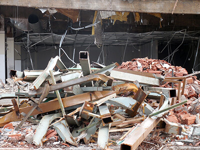 removing debris during construction